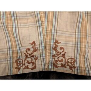 Robert Graham Wave Shorts 40 Blue Brown Plaid Casual Preppy Cotton Vacation Date